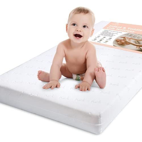  Momcozy Memory Foam Crib Mattress, Firm Side for Infant & Soft Side for Toddler, Fitted Crib Mattress for Standard Bed, Cool Gel,Breathable and Removable Cover, Waterproof Lining 5
