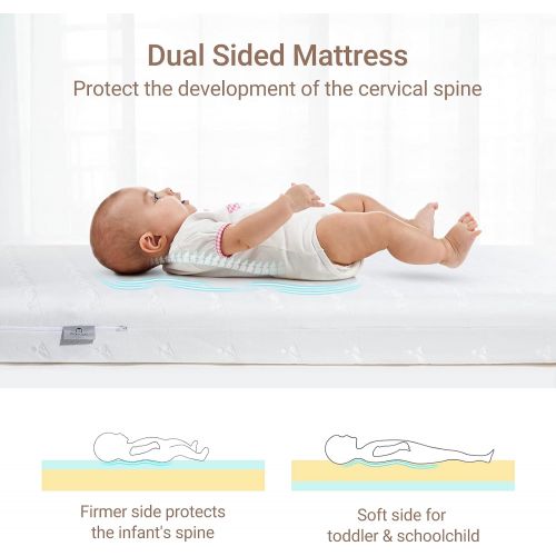  Momcozy Memory Foam Crib Mattress, Firm Side for Infant & Soft Side for Toddler, Fitted Crib Mattress for Standard Bed, Cool Gel,Breathable and Removable Cover, Waterproof Lining 5