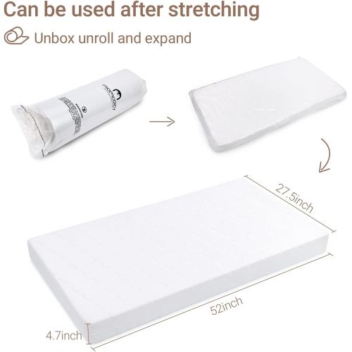  Momcozy Memory Foam Crib Mattress, Firm Side for Infant & Soft Side for Toddler, Fitted Crib Mattress for Standard Bed, Cool Gel,Breathable and Removable Cover, Waterproof Lining 5