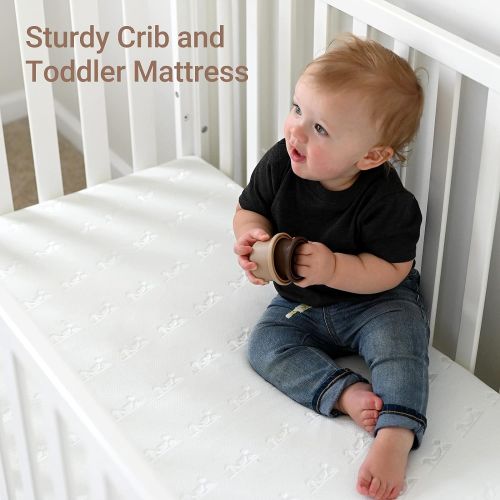  Momcozy Memory Foam Crib Mattress, Firm Side for Infant & Soft Side for Toddler, Fitted Crib Mattress for Standard Bed, Cool Gel,Breathable and Removable Cover, Waterproof Lining 5