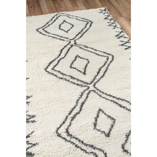  Momeni Rugs MAYA0MAY-1IVY3B57 Maya Collection, Ultra Thick Pile Shag Area Rug, 311 x 57, Ivory