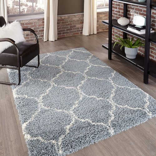  Momeni Rugs MAYA0MAY-2GRY5376 Maya Collection, Ultra Thick Pile Shag Area Rug, 53 x 76, Grey