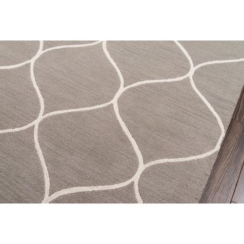  Momeni Rugs NEWPONP-10GRY5080 Newport Collection, 100% Wool Hand Tufted Loop Cut Contemporary Area Rug, 5 x 8, Grey