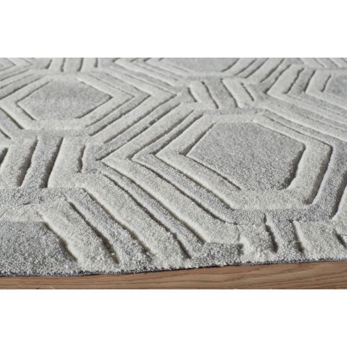  Momeni Rugs Bliss Collection, Hand Carved & Tufted Contemporary Area Rug, 23 x 83 Runner, Grey