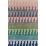 Momeni Rugs DELHIDL-59MBU5080 Delhi Collection 100% Wool Hand Carved & Hand Tufted Contemporary Area Rug, 50 x 80, Multicolor