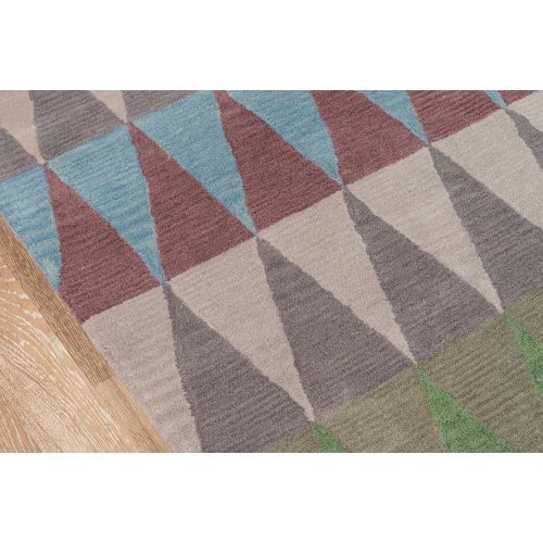  Momeni Rugs DELHIDL-59MBU5080 Delhi Collection 100% Wool Hand Carved & Hand Tufted Contemporary Area Rug, 50 x 80, Multicolor