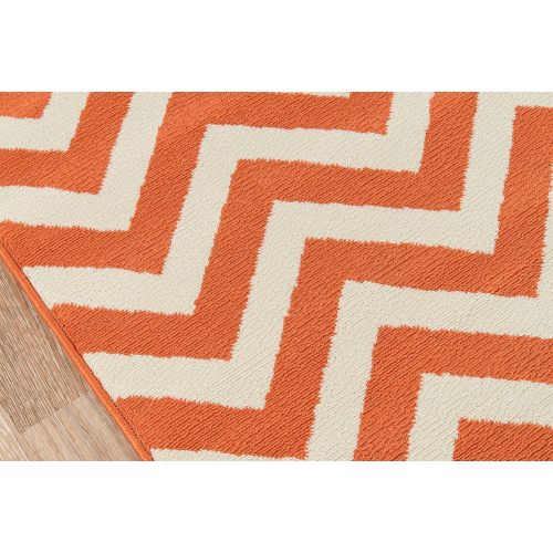  Momeni Rugs BAJA0BAJ-9ORG2346, Baja Collection Contemporary Indoor & Outdoor Area Rug, Easy to Clean, UV protected & Fade Resistant, 23 x 46, Orange