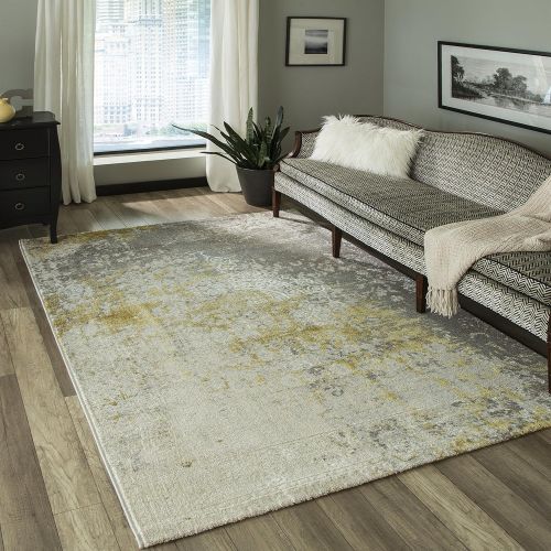  Momeni Rugs LUXE0LX-12GLD2030 Luxe Collection Power-Loomed Contemporary Area Rug, 2 x 3, Gold