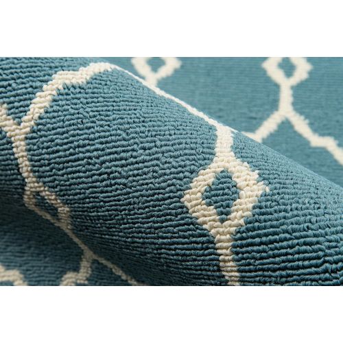  Momeni Rugs BAJA0BAJ-2BLU3B57, Baja Collection Contemporary Indoor & Outdoor Area Rug, Easy to Clean, UV protected & Fade Resistant, 311 x 57, Blue