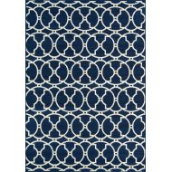 Momeni Rugs BAJA0BAJ11NVY2346, Baja Collection Contemporary Indoor & Outdoor Area Rug, Easy to Clean, UV protected & Fade Resistant, 23 x 46, Navy Blue