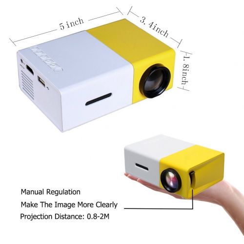  Momiqi COOQI Mini Portable Pocket Projector Home Theater Support 1080p WhiteYellow