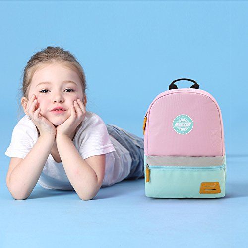  Mommore mommore Kids Backpack for School Lunch Bag with Chest Clip Best for 3-6 Years Old (Pink and Blue)