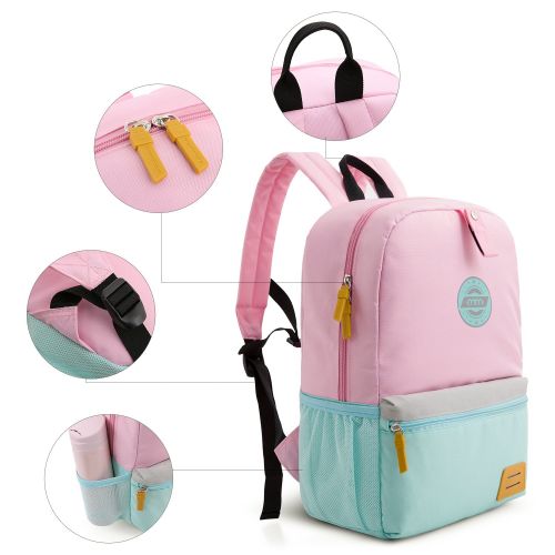  Mommore mommore Kids Backpack for School Lunch Bag with Chest Clip Best for 3-6 Years Old (Pink and Blue)