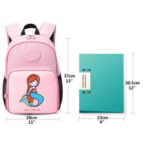  Mommore mommore Cute Mermaid Kids Backpack with Insulated Lunch Bag for Girls, Pink