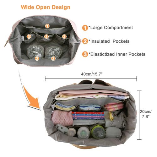  Mommore mommore Large Diaper Tote Bag Travel Duffel Bag for Mom and Dad with Changing Pad, Insulated...