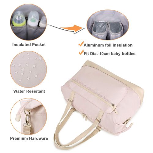  Mommore mommore Large Diaper Tote Bag Travel Duffel Bag for Mom and Dad with Changing Pad, Insulated...