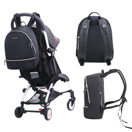  [아마존베스트]Mommore mommore Diaper Backpack Fashion Diaper Bag with Changing Pad for Baby Care, Black