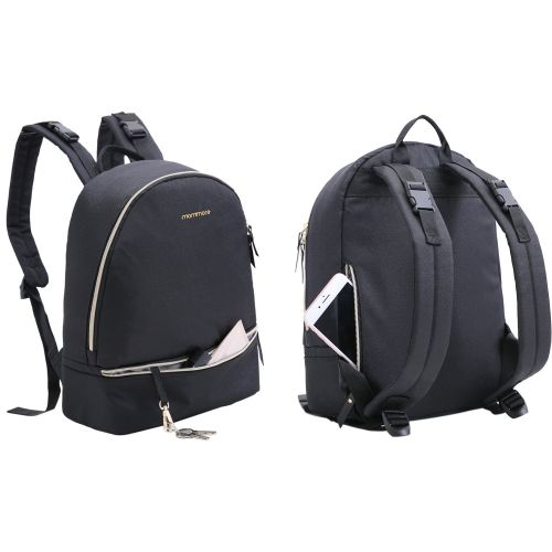  [아마존베스트]Mommore mommore Diaper Backpack Fashion Diaper Bag with Changing Pad for Baby Care, Black