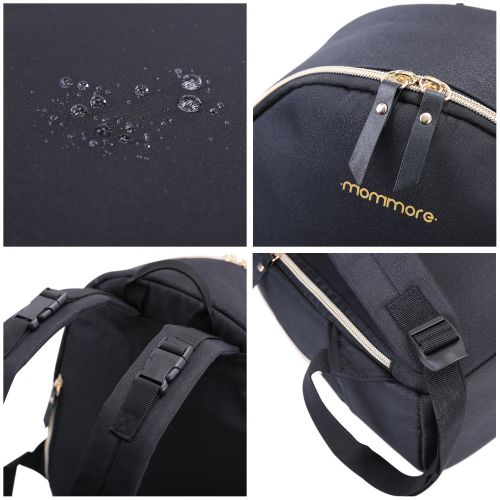  [아마존베스트]Mommore mommore Diaper Backpack Fashion Diaper Bag with Changing Pad for Baby Care, Black