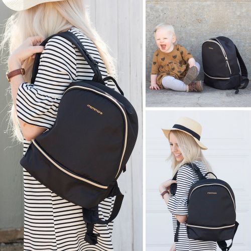  [아마존베스트]Mommore mommore Diaper Backpack Fashion Diaper Bag with Changing Pad for Baby Care, Black