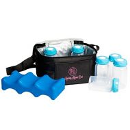 [아마존베스트]Mommy Knows Best Breastmilk Cooler Bag Set for Nursing Mothers - Includes Baby Bottle Cooler Tote, (6) 5 oz Breast...