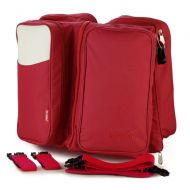 Momo&Lee 3 In 1 Baby Cot Bag Mutiple Purpose Diaper Bag Foldable Travel Bassinet Shoulder Nappy Bags Red