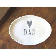 /MomologyPottery Dad dish, trinket dish, ring dish, Gift for dad, football dish, key holder, oval dish, handmade gift, IN STOCK