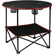 Momotata Camping Table Portable Folding Camping Side Table for Outdoor Picnic, Beach, Games, Camp, & Patio Tables Folding with 4 Cup Holders & Carry Case for Travel & Storage, Premium 600D