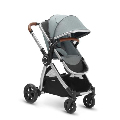  Mompush Ultimate2, Full-Size Standard Stroller, Independent Bassinet, Reversible Seat, Compact Self Standing Fold, Large UPF50+ Canopy, All Wheel Suspension