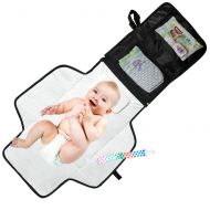 Moms Besty Portable Diaper Changing Pad - Waterproof with Built-in Head Cushion - Baby Diaper Change Mat for Travel and Home  BONUS Pacifier Holder Clip