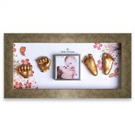 [아마존베스트]Moms Present Momspresent Baby Hands and Feet Casting 3D Print DIY Kit with Gold Frame1 (Gold)