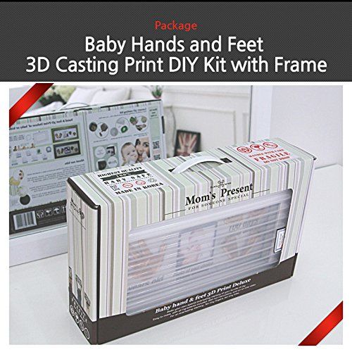  [아마존베스트]Moms Present Momspresent Baby Hands and Feet Casting 3D Print DIY Kit with Gold Frame1 (Gold)