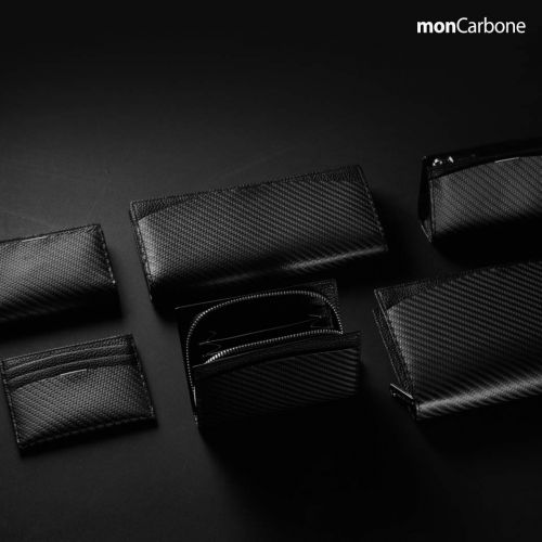  MonCarbone carbon fiber scenario monCarbone Wallets for Men Minimalist Carbon Fiber [BlackLabel Classic Wallet] Leather Travel Wallet for Men & Women, Black