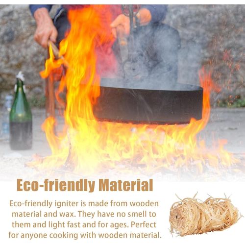  Mona43Henry Natural Eco Wooden Igniter Natural Eco Wood Firelighters, Kindling for Stoves Pizza Oven,Wood Wool Flame Fire Starters Great for Lighting Fires in Stoves, BBQs, Pizza Ovens & Smo