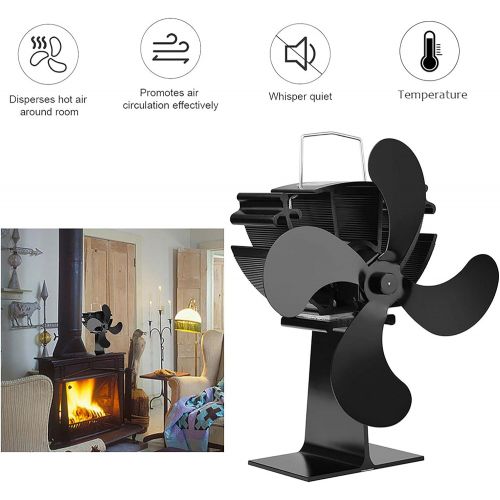  Mona43Henry Wood Burning Stove Fireplace Fan, Eco Friendly Heat Powered Stove Fan, Sliently Operated Fireplace Stove Fan, Automatical Operation Stove Fan, Safe Stove Fan With Overheating Prote
