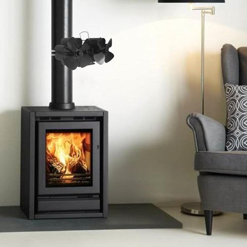  Mona43Henry Wood Stove Fan, 8 Blade Fireplace Fan, Stove Guard Heat Powered Stove Top Fans, Burning Stove Fireplace Fan Heat Powered Dual Motor Stove Fan for Wood Burner/Burning/Lo