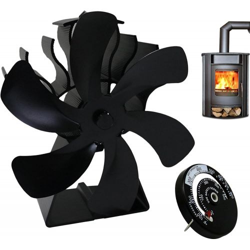  Mona43Henry 6 Blade Heat Powered Stove Fan for Wood Log Burner Fireplace Increases,Wood Stove Fan Small Size,Increased Efficiency,Safe and Eco Friendly Realistic