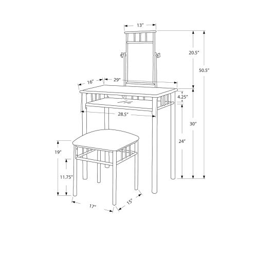  Monarch Specialties Monarch 2 Piece Vanity Set, White