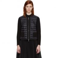 Moncler Black Down Maglia Zip-Up Sweater