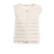 Moncler Padded front white cotton vest