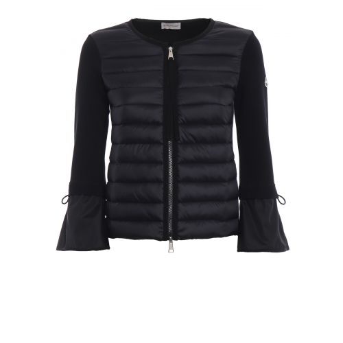 몽클레르 Moncler Black padded nylon tricot jacket