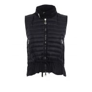 Moncler Black cotton and padded nylon gilet