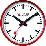 Mondaine A990.CLOCK.11SBC Wall Clock White Dial Red Frame