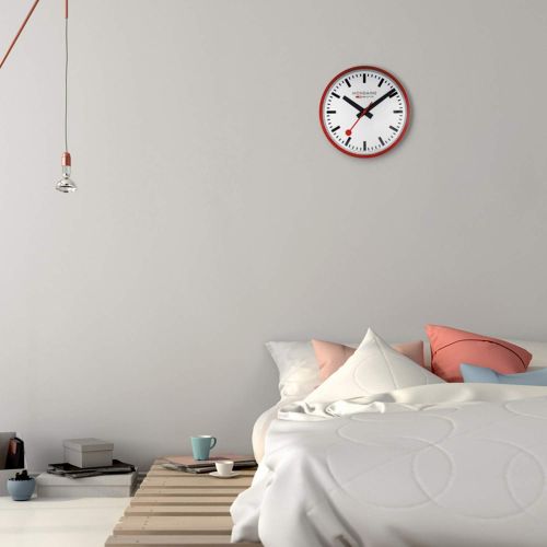 몬데인 Mondaine A990.CLOCK.11SBC Wall Clock White Dial Red Frame