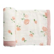 Monfish Muslin Baby Toddler Blanket- Large, Ultra-Soft Pink Rose Blanket for Girls- Bamboo Baby Everything Blanket-Two Layer Stroller Blanket