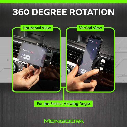  [아마존베스트]Universal Air Vent Car Phone Mount Holder - Updated Version by Mongoora - for Any Smartphone - Car Cell Phone Holder - Vent Phone Holder - Car Vent Mount - Air Vent Mount Holder -