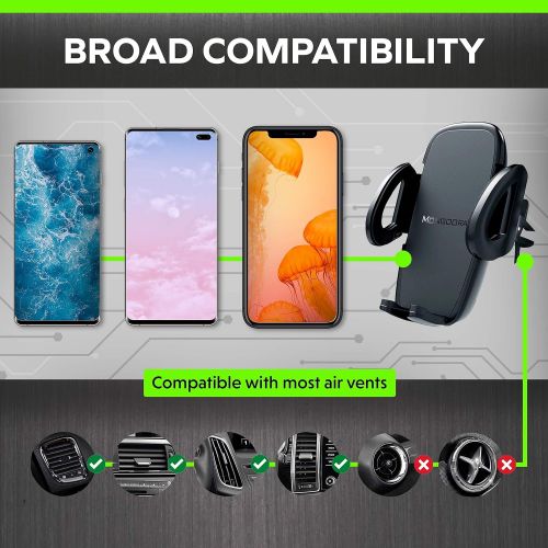  [아마존베스트]Universal Air Vent Car Phone Mount Holder - Updated Version by Mongoora - for Any Smartphone - Car Cell Phone Holder - Vent Phone Holder - Car Vent Mount - Air Vent Mount Holder -