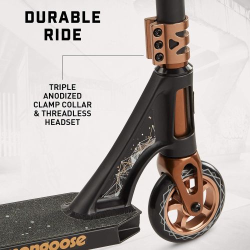  Mongoose Rise Youth and Adult Freestyle Kick Scooter, High Impact 110mm Wheels, Bike-Style Grips, Lightweight Alloy Deck, Multiple Colors