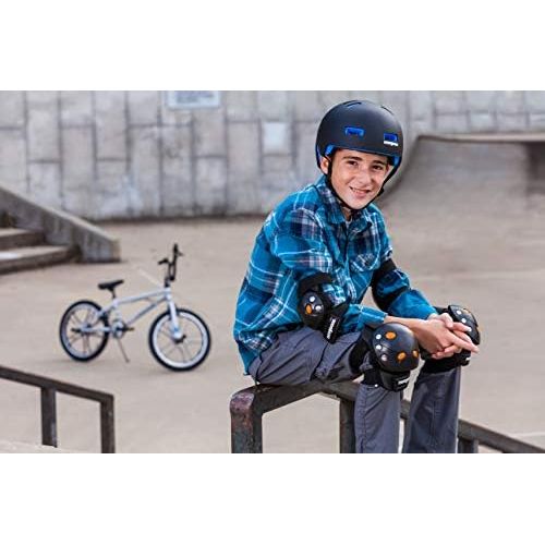  Schwinn Mongoose Youth BMX Bike Gel Knee and Elbow Pad Set, Multi-Sport Protective Gear, Multiple Colors