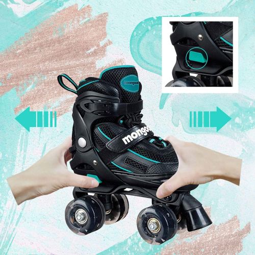  Mongoose Roller Skates for Girls Adjustable with Light Up Wheels Beginner Inline Skates Fun Illuminating for Kids Boys and Girls